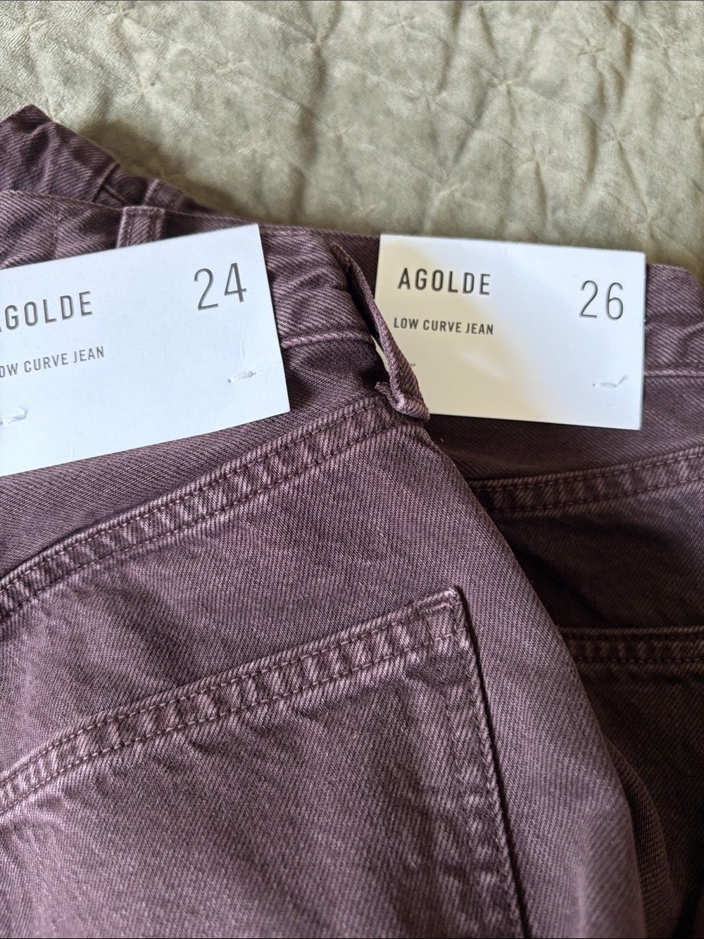 AGOLDE Low Curve mid-rise straight-leg jeans sloe berry brown barrel jeans 24 26 - Picture 11 of 13